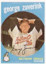 1959 Topps Baseball Cards      219     George Zuverink WB